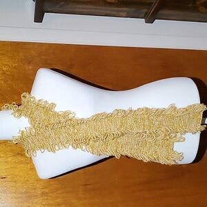 Gold and Tan Sparkly Scarf 54" Length 4" Wide